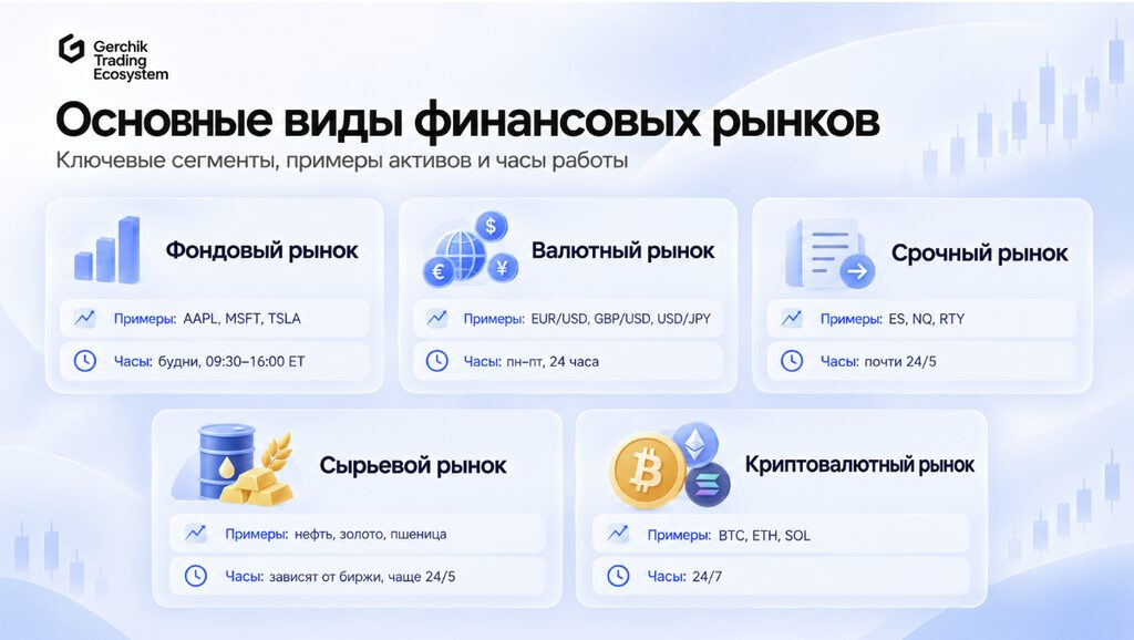 виды финансовых рынков